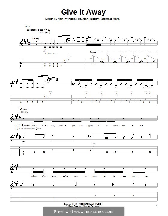 Give It Away (Red Hot Chili Peppers): Para guitarra com guia by Flea, Anthony Kiedis, Chad Smith, John Frusciante