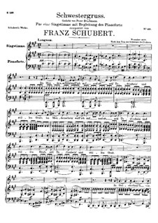 Schwestergruss (Sister's Greeting), D.762: F sharp minor by Franz Schubert