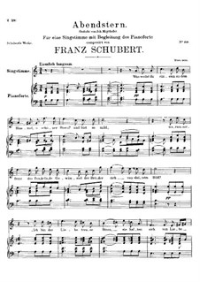 Abendstern (The Evening Star), D.806: Partitura Piano-vocal by Franz Schubert