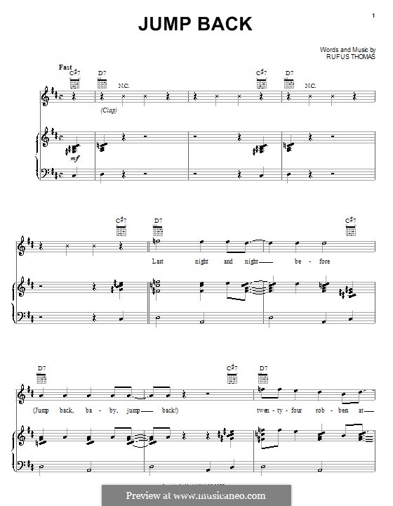 Jump Back: Para vocais e piano (ou Guitarra) by Rufus Thomas