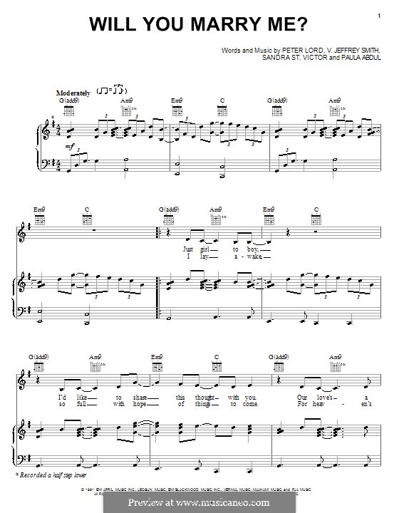 Will You Marry Me?: Para vocais e piano (ou Guitarra) by Peter Lord, Sandra St. Victor, V. Jeffrey Smith