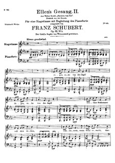 Ellen's Song II, D.838 Op.52 No.2: Para vocais e piano by Franz Schubert