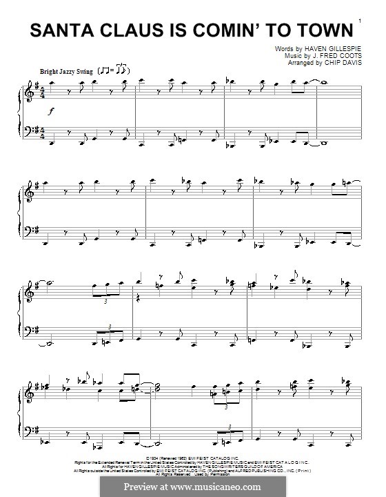 Piano version: para um único musico (Editado por H. Bulow) by J. Fred Coots