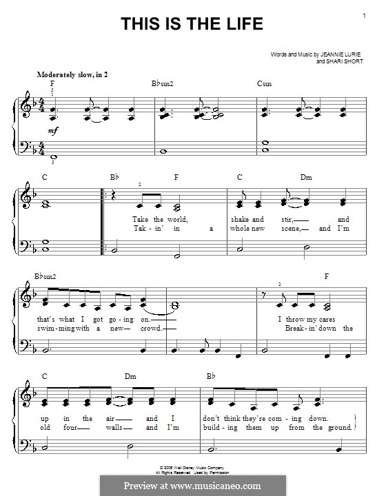 This is the Life (Hannah Montana): Facil para o piano by Jeannie Lurie, Shari Short