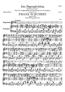 Das Zügenglöcklein (The Passing Bell), D.871 Op.80 No.2: Para vocais e piano by Franz Schubert