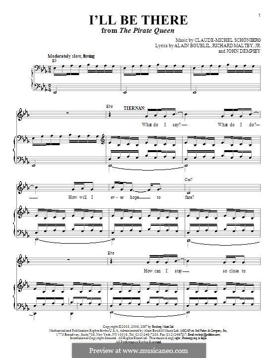 I'll Be There: Para vocais e piano (ou Guitarra) by Claude-Michel Schönberg