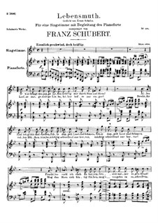 Lebensmuth (Courage for Living), D.883: B flat Maior by Franz Schubert