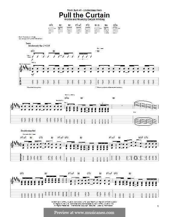 Pull the Curtain (Sum 41): Para guitarra com guia by Deryck Whibley