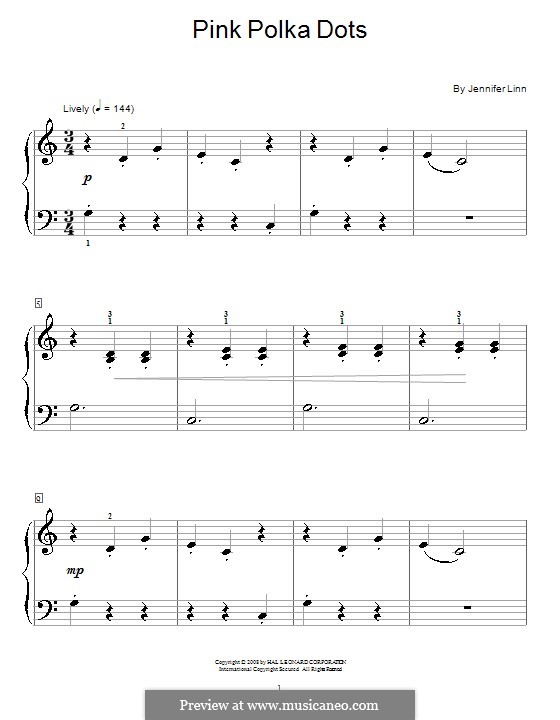 Pink Polka Dots: Para Piano by Jennifer Linn