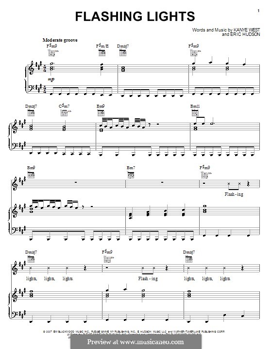 Flashing Lights (Kanye West) por E. Hudson Partituras on músicaNeo