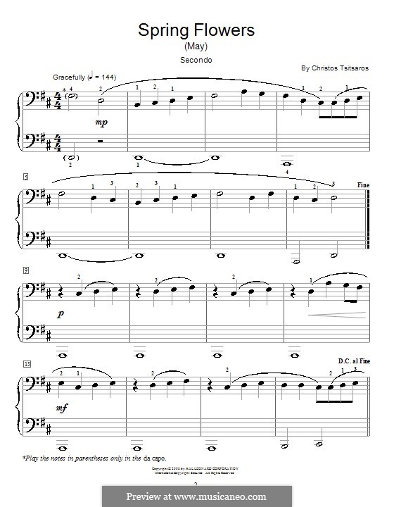 Spring Flowers (May): Para Piano by Christos Tsitsaros