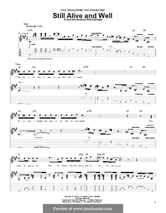 Still Alive and Well por J. Winter Partituras on músicaNeo