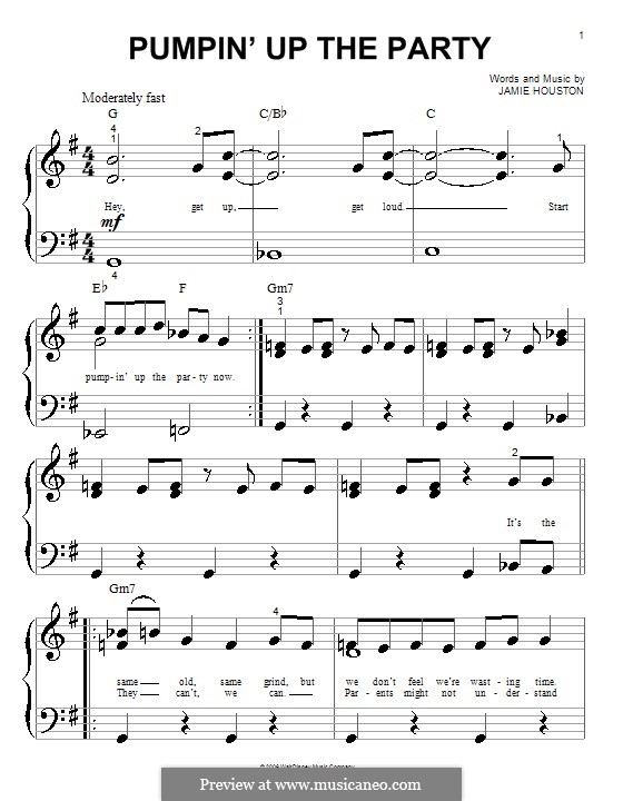 Pumpin' Up the Party (Hannah Montana): para piano (versão facil) by Jamie Houston