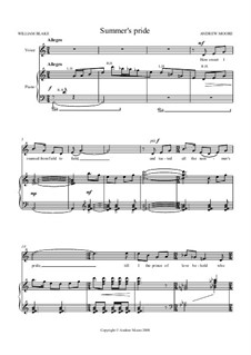 Summer's Pride: Para vocais e piano by Andrew Moore