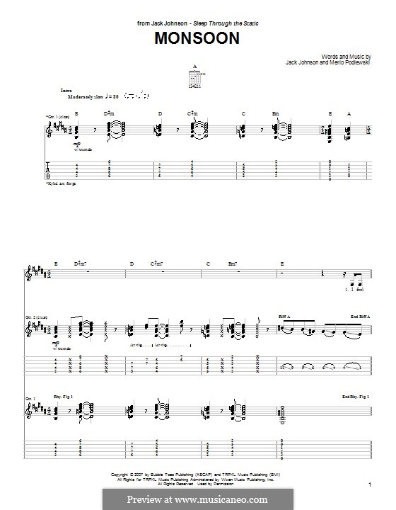 Monsoon: Para guitarra com guia by Merlo Podlewski