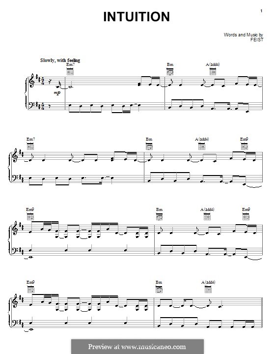 Intuition: Para vocais e piano (ou Guitarra) by Leslie Feist