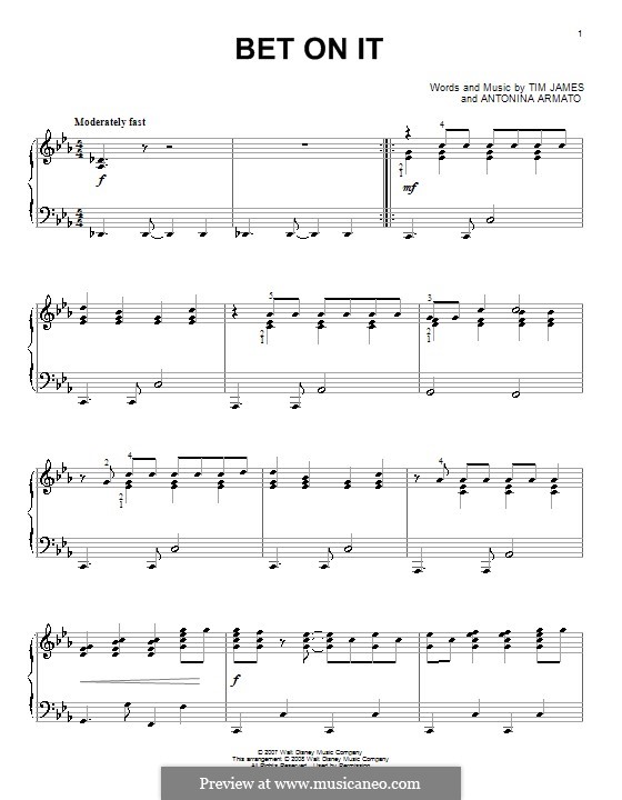 Bet on It (High School Musical 2): Para Piano by Antonina Armato, Timothy James