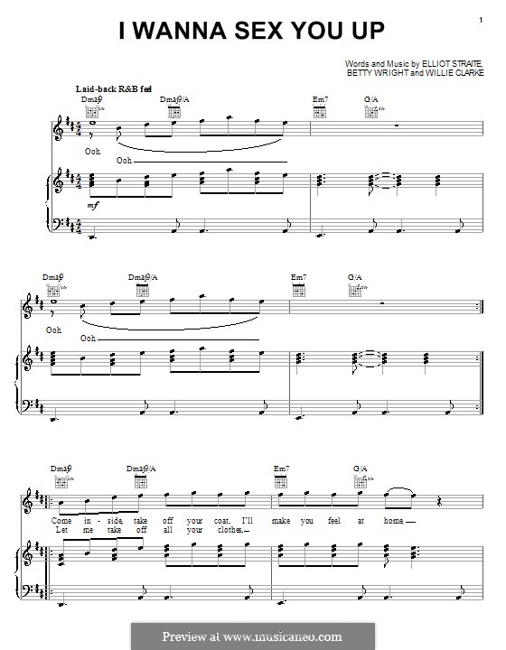 I Wanna Sex You Up (Color Me Badd): Para vocais e piano (ou Guitarra) by Betty Wright, Elliot Straite, Willie James Clarke