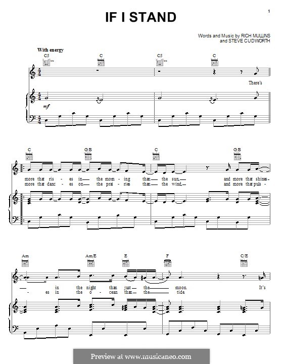 If I Stand: Para vocais e piano (ou Guitarra) by Steve Cudworth