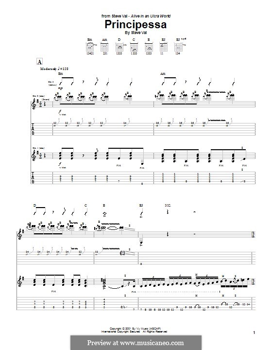 Principessa: Para guitarra com guia by Steve Vai
