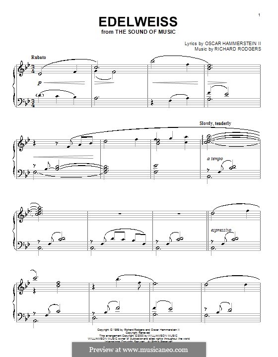 Edelweiss (from The Sound of Music): Para Piano by Richard Rodgers