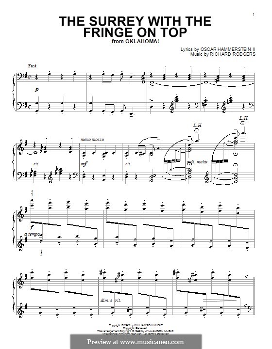 The Surrey with the Fringe on Top: para piano (G maior) by Richard Rodgers