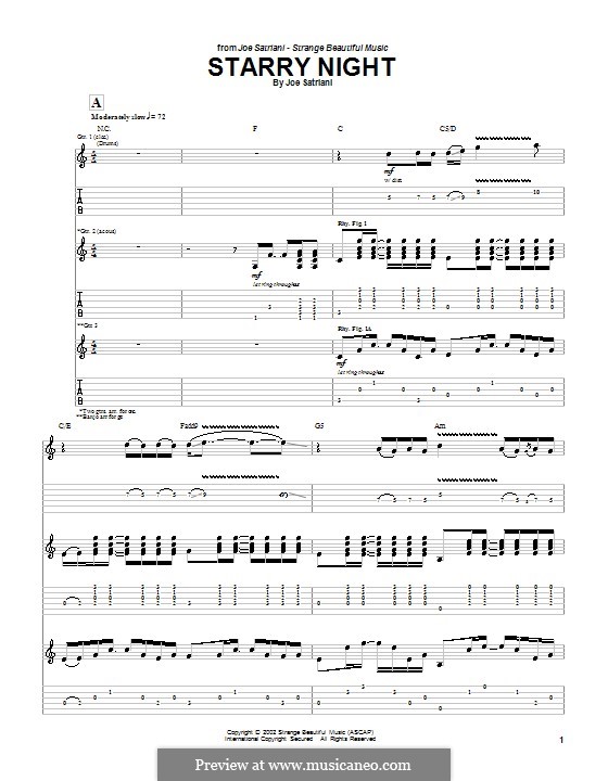 Starry Night: Para guitarra com guia by Joe Satriani
