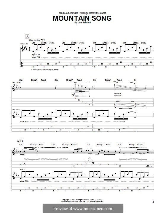 Mountain Song: Para guitarra com guia by Joe Satriani