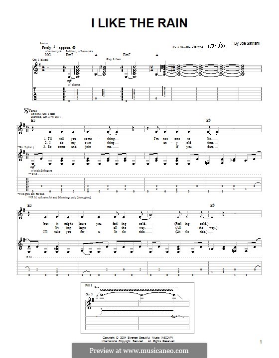 I Like the Rain: Para guitarra com guia by Joe Satriani
