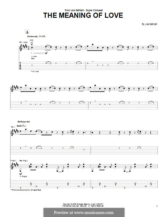 The Meaning of Love: Para guitarra com guia by Joe Satriani