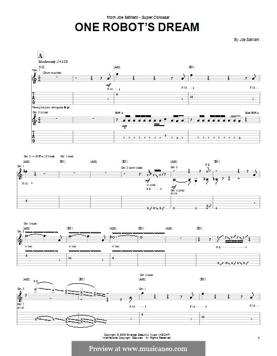 One Robot's Dream: Para guitarra com guia by Joe Satriani