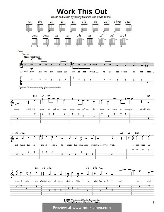 Work This Out (High School Musical 2): Para guitarra (versão facil) by Kevin Quinn, Randy Petersen