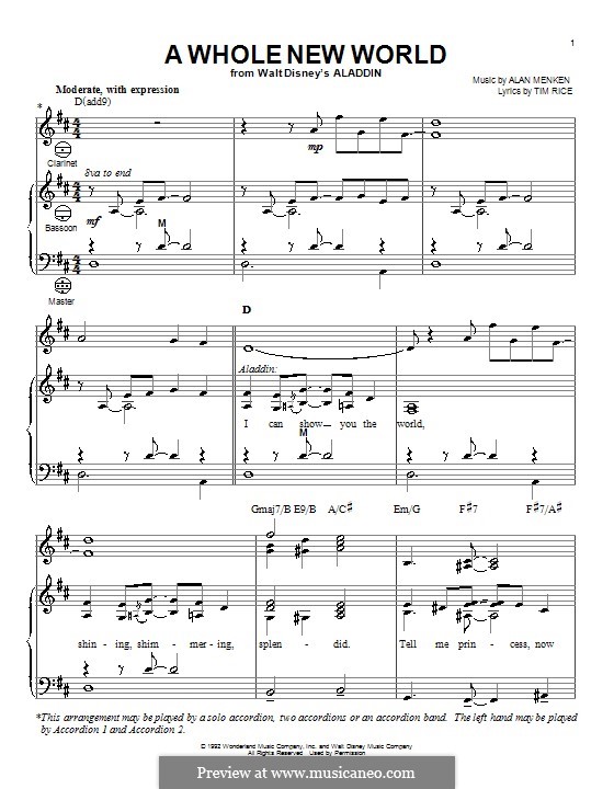 Instrument version: para acordeão by Alan Menken