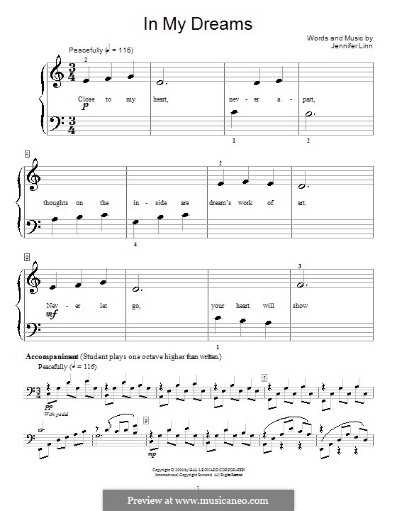 In My Dreams: Para Piano by Jennifer Linn