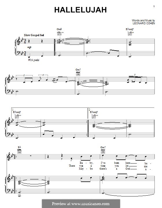 Vocal version: para voz e piano ou guitarra (G menor) by Leonard Cohen