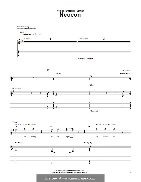 Neocon: Para guitarra com guia by The Offspring
