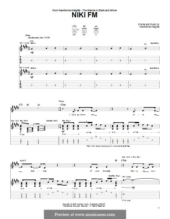 Niki FM: Para guitarra com guia by Hawthorne Heights