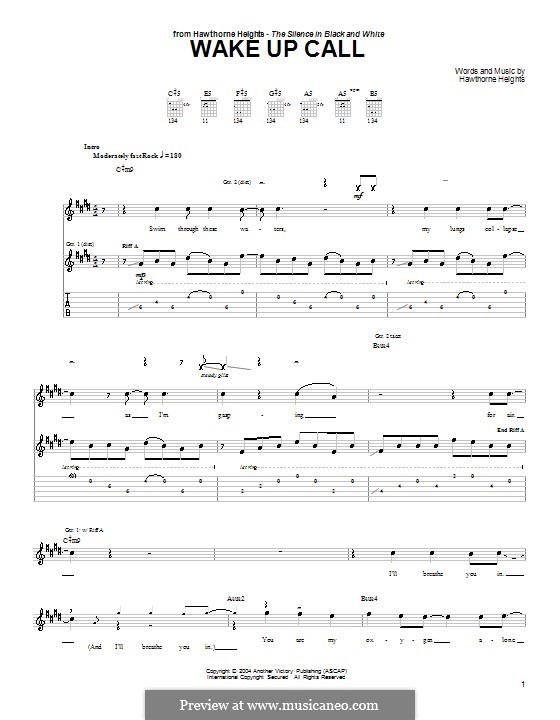 Wake Up Call: Para guitarra com guia by Hawthorne Heights