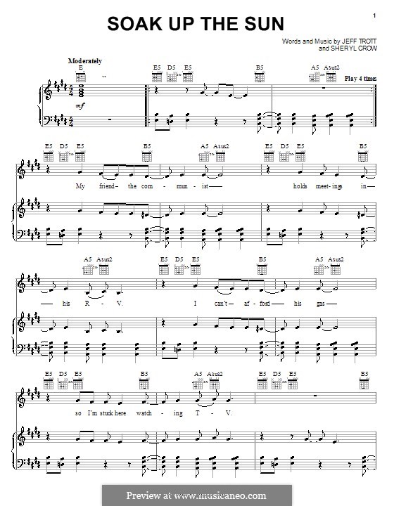 Soak Up the Sun: Para vocais e piano (ou Guitarra) by Jeffrey Trott