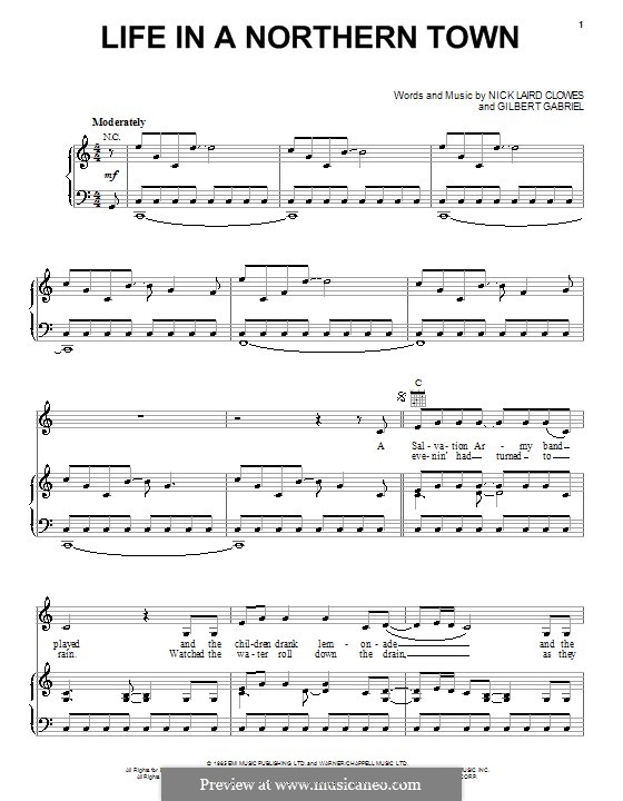 Life in a Northern Town (Sugarland featuring Little Big Town & Jake Owen): Para vocais e piano (ou Guitarra) by Gilbert Gabriel, Nick Laird-Clowes