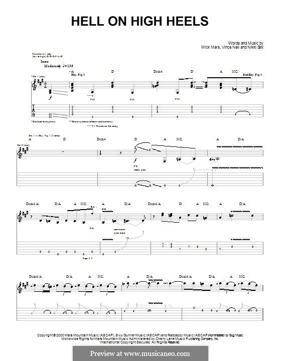 Hell on High Heels (Motley Crue): Para guitarra com guia by Mick Mars, Nikki Sixx, Vince Neil