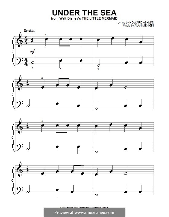 Under the Sea (from The Little Mermaid): para piano (versão facil) by Alan Menken