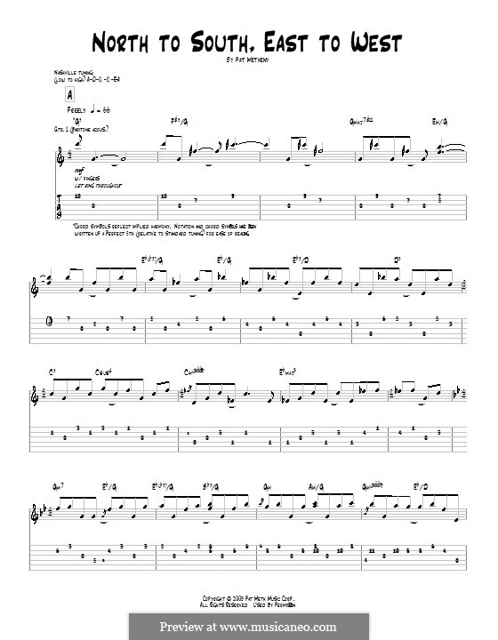 North to South, East to West: Para guitarra com guia by Pat Metheny