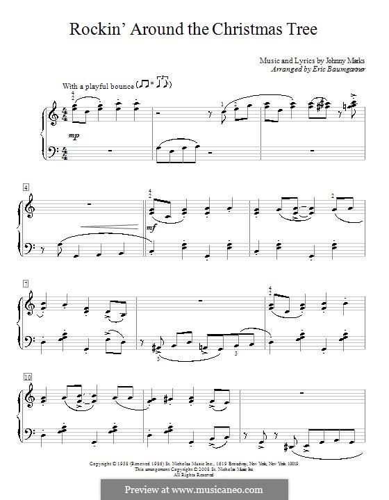 Rockin' Around the Christmas Tree: Para Piano by Johnny Marks