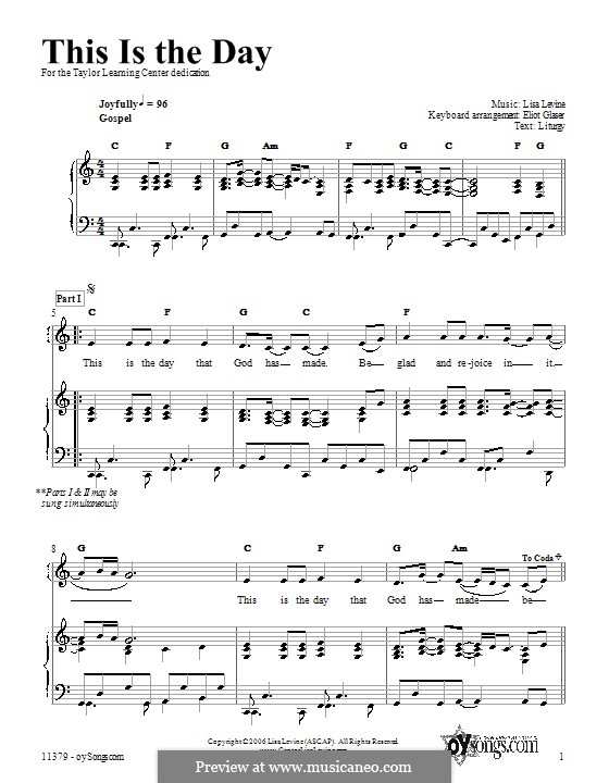 This is the Day: Para vocais e piano (ou Guitarra) by Lisa Levine