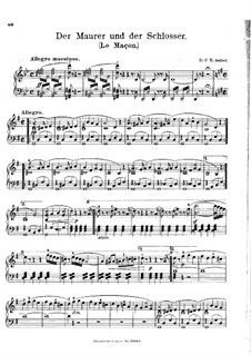 Le maçon: Overture, para piano by Daniel Auber