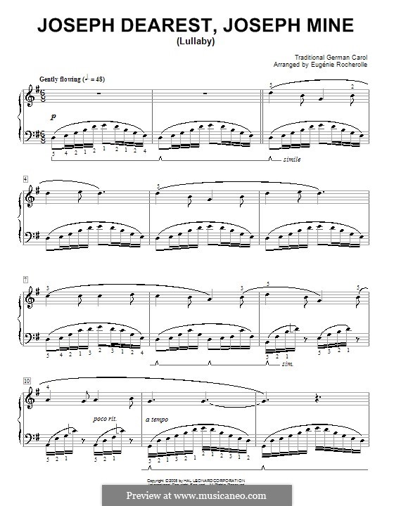 Joseph Dearest, Joseph Mine: Para Piano by folklore