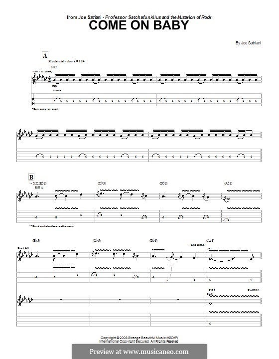 Come on Baby: Para guitarra com guia by Joe Satriani