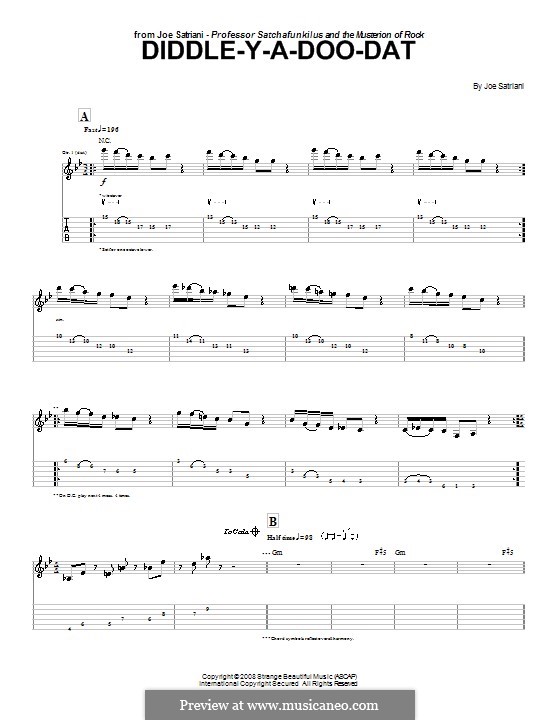 Diddle-Y-A-Doo-Dat: Para guitarra com guia by Joe Satriani