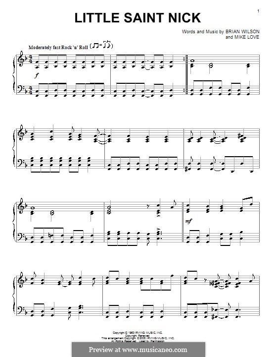 Little Saint Nick (The Beach Boys): Para Piano by Brian Wilson, Mike Love